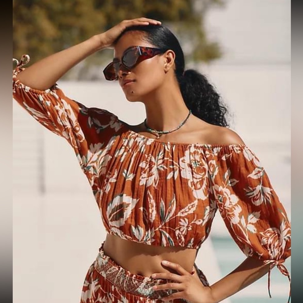 Anthropologie off the shoulders crop top, Medium